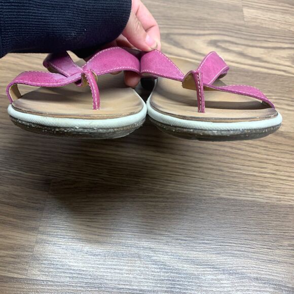 Clarks Women's Collection Comfort 9M Flip Flops Pink  Adjustable Thong Sandals - Picture 6 of 11